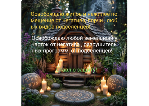 Снятия негатива, порчи. Освобождения от подселенцев.